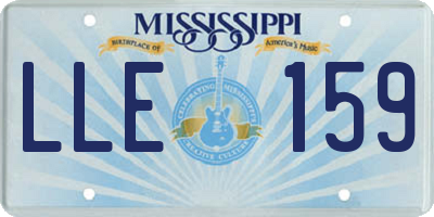 MS license plate LLE159