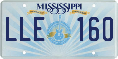 MS license plate LLE160