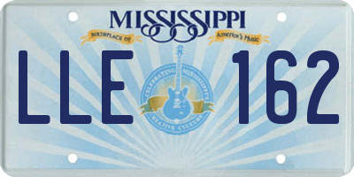 MS license plate LLE162