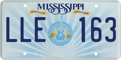 MS license plate LLE163