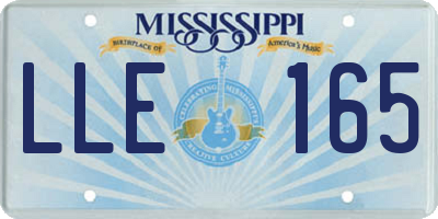 MS license plate LLE165