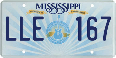 MS license plate LLE167