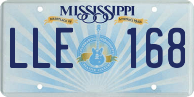 MS license plate LLE168