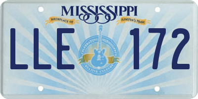 MS license plate LLE172