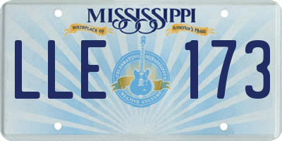 MS license plate LLE173