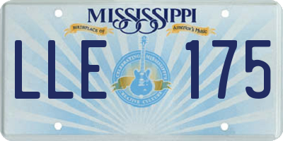 MS license plate LLE175