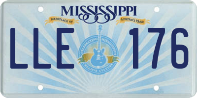 MS license plate LLE176