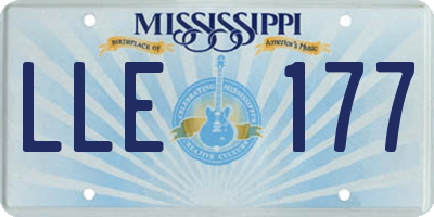 MS license plate LLE177
