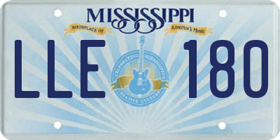MS license plate LLE180
