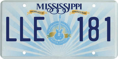 MS license plate LLE181