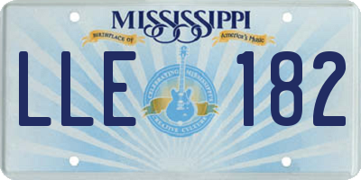 MS license plate LLE182