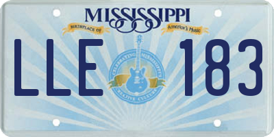 MS license plate LLE183