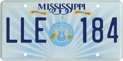 MS license plate LLE184