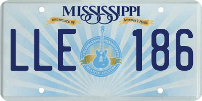 MS license plate LLE186