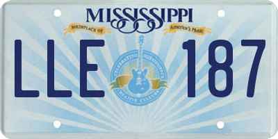 MS license plate LLE187