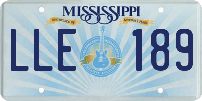 MS license plate LLE189