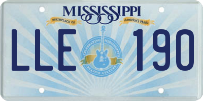 MS license plate LLE190