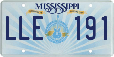 MS license plate LLE191