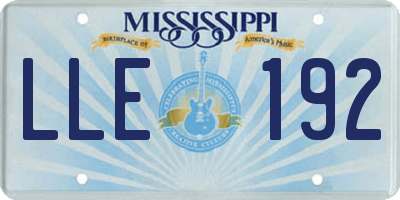 MS license plate LLE192