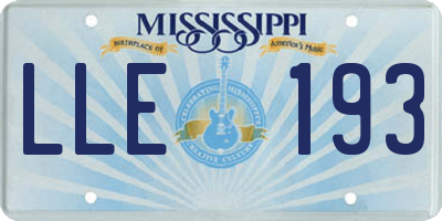 MS license plate LLE193