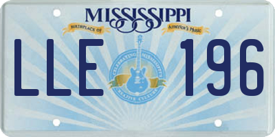 MS license plate LLE196