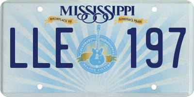 MS license plate LLE197