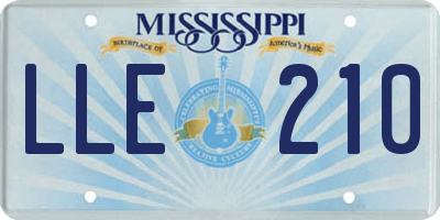 MS license plate LLE210