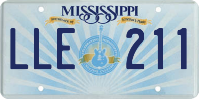 MS license plate LLE211