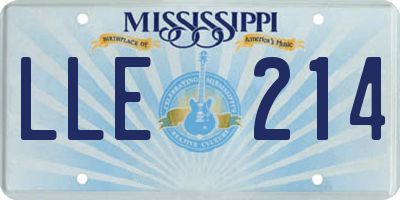 MS license plate LLE214