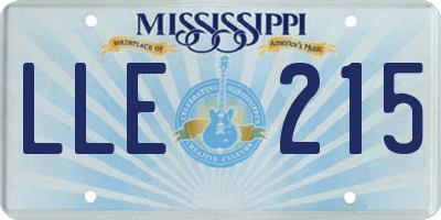 MS license plate LLE215