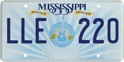 MS license plate LLE220