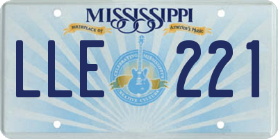 MS license plate LLE221