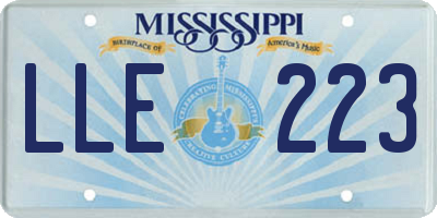 MS license plate LLE223