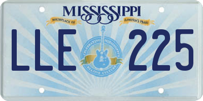MS license plate LLE225