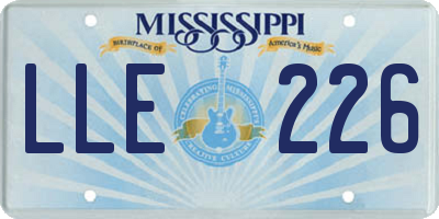 MS license plate LLE226