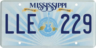 MS license plate LLE229