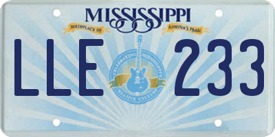 MS license plate LLE233