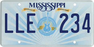 MS license plate LLE234
