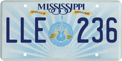 MS license plate LLE236