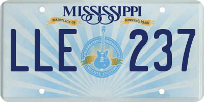 MS license plate LLE237