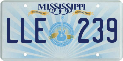 MS license plate LLE239