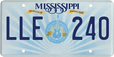 MS license plate LLE240