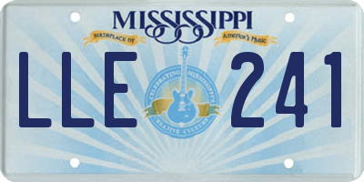 MS license plate LLE241