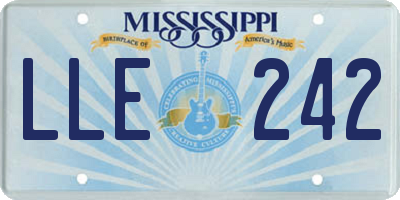 MS license plate LLE242