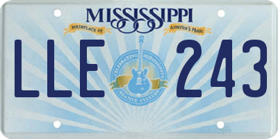 MS license plate LLE243