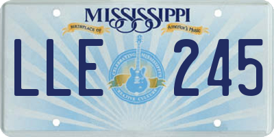 MS license plate LLE245