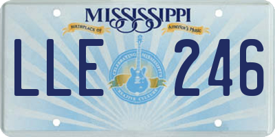 MS license plate LLE246
