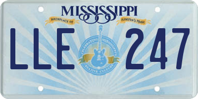 MS license plate LLE247
