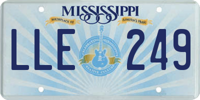 MS license plate LLE249
