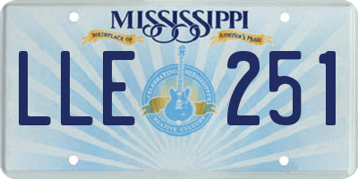 MS license plate LLE251
